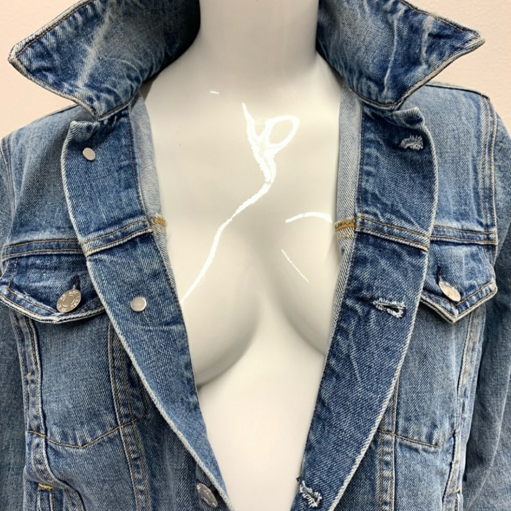 SMALL LEFT! [NEW] Helmut Lang Square Shoulder Denim Jacket - Picture 9 of 16